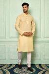 Buy_Nazaakat by Samara Singh_Peach Straight Cotton Kurta Set_at_Aza_Fashions