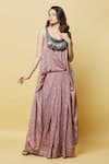 Buy_Nupur Kanoi_Pink B Crepe And Embroidery Floral Scoop Neck Maxi Dress  _at_Aza_Fashions