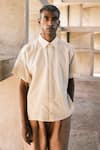 Buy_Urvashi Kaur_Off White Cotton Cyprus Textured Shirt _at_Aza_Fashions