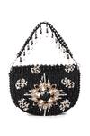 Buy_The Purple Sack_Black Embroidery Bead Clutch _at_Aza_Fashions