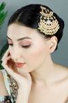 Buy_Auraa Trends_Gold Plated Polki Embellished Passa_at_Aza_Fashions