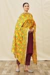 Buy_Samyukta Singhania_Multi Color Cotton Silk Embroidered Phulkari Geometric Work Dupatta _at_Aza_Fashions