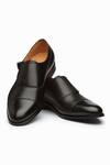 Buy_Dapper Shoes_Black Cap Toe Single Monk Strap Shoes_at_Aza_Fashions