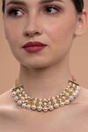 Shop_Isharya_White Cubic Zirconia Amara Pearl Statement Choker Necklace_at_Aza_Fashions