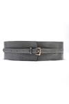 Buy_Trov_Grey Luca Croc Embossed Leather Buckle Belt _at_Aza_Fashions