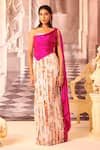 Buy_Gauri Dhawan_Multi Color Handcrafted Textile Stripe Laelia Structured Pattern Gown _at_Aza_Fashions