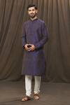 Buy Arihant Rai Sinha Blue Silk, Polyester Plain Kurta And Churidar Set at Aza Fashions Buy_Arihant Rai Sinha_Blue Silk, Polyester Plain Kurta And Churidar Set _at_Aza_Fashions