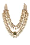 Buy_Riana Jewellery_White Pearl Drop Layered Mala _at_Aza_Fashions