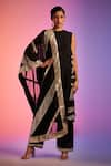 Buy_Gulabo by Abu Sandeep_Black Georgette Sequin Applique Dupatta_at_Aza_Fashions