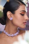 Buy Torque By Merge Purple Beads, Sequins Flower Design Choker Set at Aza Fashions Buy_Torque By Merge_Purple Beads, Sequins Flower Design Choker Set _at_Aza_Fashions
