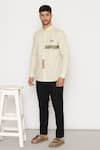 Buy_Lacquer Embassy_Green Cotton Embroidery Watling Shirt _at_Aza_Fashions