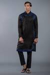 Buy_More Mischief_Black Silk Linen Panelled Kurta Set _at_Aza_Fashions