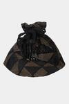 Buy_Aanchal Sayal_Black Micro Stones Embroidered Lucy Potli Bag_at_Aza_Fashions