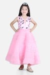 Buy_The Little Celebs_Pink Net, Satin Embroidery Acrylic Dress _at_Aza_Fashions
