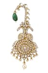 Shop_Riana Jewellery_White Jadtar Peacock Carved Kalangi _at_Aza_Fashions