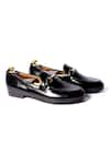 Buy_Artimen_Black Leather Horse-bit Buckle Loafers _at_Aza_Fashions