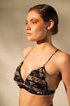 Buy_Nikita Mhaisalkar_Black Silk Embroidery Hand Embellished Bralette _at_Aza_Fashions