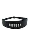 Buy_Trov_Black Diamante Embellished Vera Leather Belt _at_Aza_Fashions