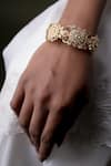 Shop_Osvag India_Gold Plated Imitation Diamonds Ivy Handcrafted Bangle _at_Aza_Fashions