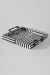 Buy_Table Manners_Black Ss/inlay Bone On Your Stripes Box Tray_at_Aza_Fashions