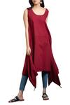 Anju Modi_Maroon Cotton Tunic_Online_at_Aza_Fashions