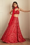 Buy Studio Iris India Red Organza, Net Sequins Sweetheart Neck Anam Embroidered Bridal Lehenga Set at Aza Fashions Buy_Studio Iris India_Red Organza, Net Sequins Sweetheart Neck Anam Embroidered Bridal Lehenga Set _at_Aza_Fashions