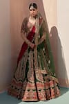 Buy Angad Singh Green Silk, Net Embroidery, Cut Work, Sequins Applique Raw Bridal Lehenga Set at Aza Fashions Buy_Angad Singh_Green Silk, Net Embroidery, Cut Work, Sequins Applique Raw Bridal Lehenga Set _at_Aza_Fashions