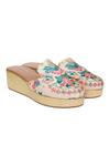 Buy Kkarma Accessories Multi Color Embroidery Ananya Floral Platform Wedges at Aza Fashions Buy_Kkarma Accessories_Multi Color Embroidery Ananya Floral Platform Wedges _at_Aza_Fashions