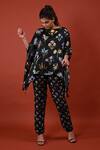 Buy_Rimi Nayak_Black Modal, Satin Square Neck Assorted Floral Print Kaftan Top _at_Aza_Fashions