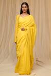 Buy_Masaba_Yellow Printed Chaand Taara Sportee Saree _at_Aza_Fashions