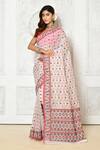 Buy_Nazaakat by Samara Singh_Off White Saree Banarasi Cotton Silk Woven Geometric _at_Aza_Fashions