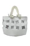 Buy_Trov_White Trellis Handmade Tote Bag _at_Aza_Fashions