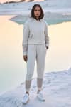 Buy_Dash and Dot_Off White 100% Organic Cotton Mesh Cuffs Hooded Hoodie And Joggers Set  _at_Aza_Fashions