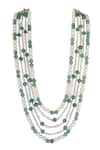 Shop_Riana Jewellery_Green Jadtar Stone Beaded Layered Mala _at_Aza_Fashions