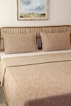 Buy_House This_Brown 100% Cotton Vindhya Textured Pattern Bedcover _at_Aza_Fashions