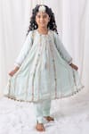 Buy_Chotibuti_Blue Cotton Mirrors, Gota Patti Embroidered Kurta And Pant Set _at_Aza_Fashions