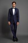 Buy_Raghavendra Rathore Jodhpur_Blue Silk Tuxedo _at_Aza_Fashions