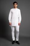 Buy_Raghavendra Rathore Jodhpur_White Cotton Short Kurta For Men_at_Aza_Fashions