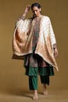 Buy_Ritu Kumar_Beige 72% Modal 28% Wool Paisley Open Shrug _at_Aza_Fashions