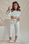 Buy_The Right Cut_White Linen Maria Crop Jacket And Pant Set _at_Aza_Fashions