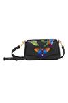 Buy_Aranyani_Black Hand Embroidered Leather Butterfly Crossbody Bag_at_Aza_Fashions