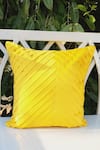 Buy_Throwpillow_Yellow Blend Of Cotton And Polyester Pleated Cushion Pillowcase _at_Aza_Fashions