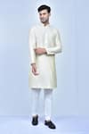 Buy_Arihant Rai Sinha_Yellow Fancy And Embroidery Sequin & Thread Collar Kurta Set _at_Aza_Fashions