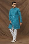 Buy_Arihant Rai Sinha_Multi Color Sherwani Jacquard Floral Patterns Set _at_Aza_Fashions