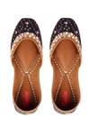 Buy_Imlee Jaipur_Black Embroidered Bandhej Pattern Juttis _at_Aza_Fashions