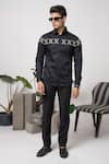 Buy_Abkasa_Black 100% Cotton Embroidered Lace Barcelona Shirt _at_Aza_Fashions