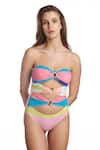 Buy_Kai Resortwear_Multi Color Print Pop Sweetheart Neck Bandeau Swimsuit  _at_Aza_Fashions