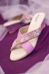 Buy_Around Always_Purple Embroidery June Glass Bead Wedges _at_Aza_Fashions