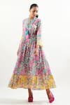 Buy_Cin Cin_Pink Cotton Printed Flower Keyhole Ruchi Dress For Women_at_Aza_Fashions