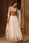 Buy_Dheeru Taneja_Ivory Georgette And Net Embroidery Mehak Mirror Bridal Lehenga Set  _at_Aza_Fashions